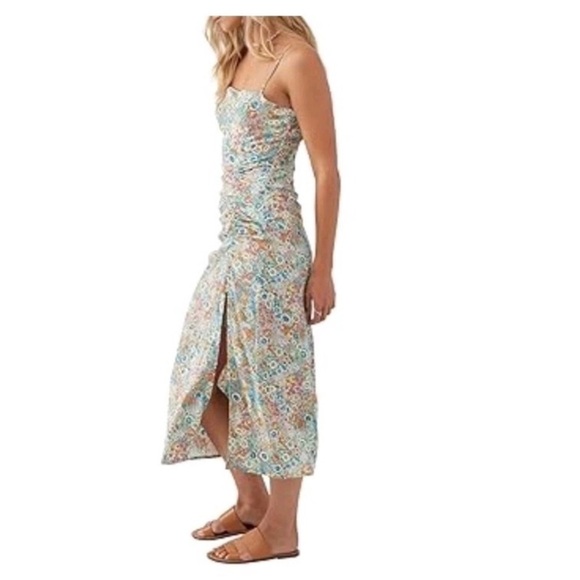 O'Neill Dresses & Skirts - O’Neill Tavia Floral Ruched Midi Dress S